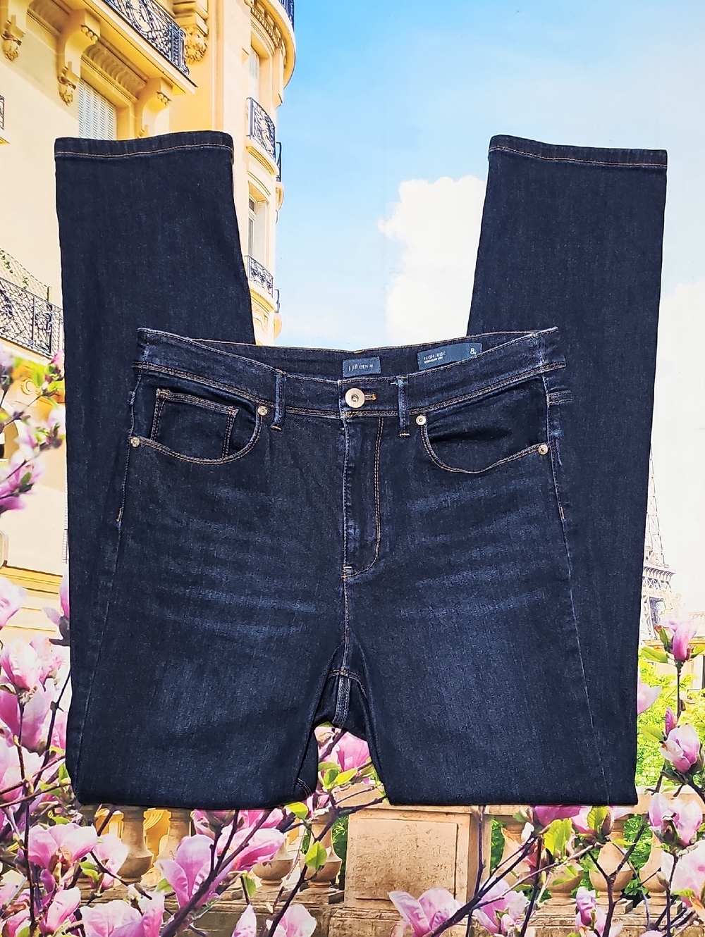 J. Jill Dark Indigo High-Rise Straight Leg Jeans Size 8